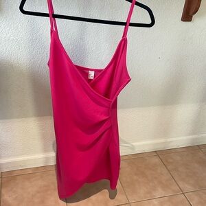 Hot pink mini dress